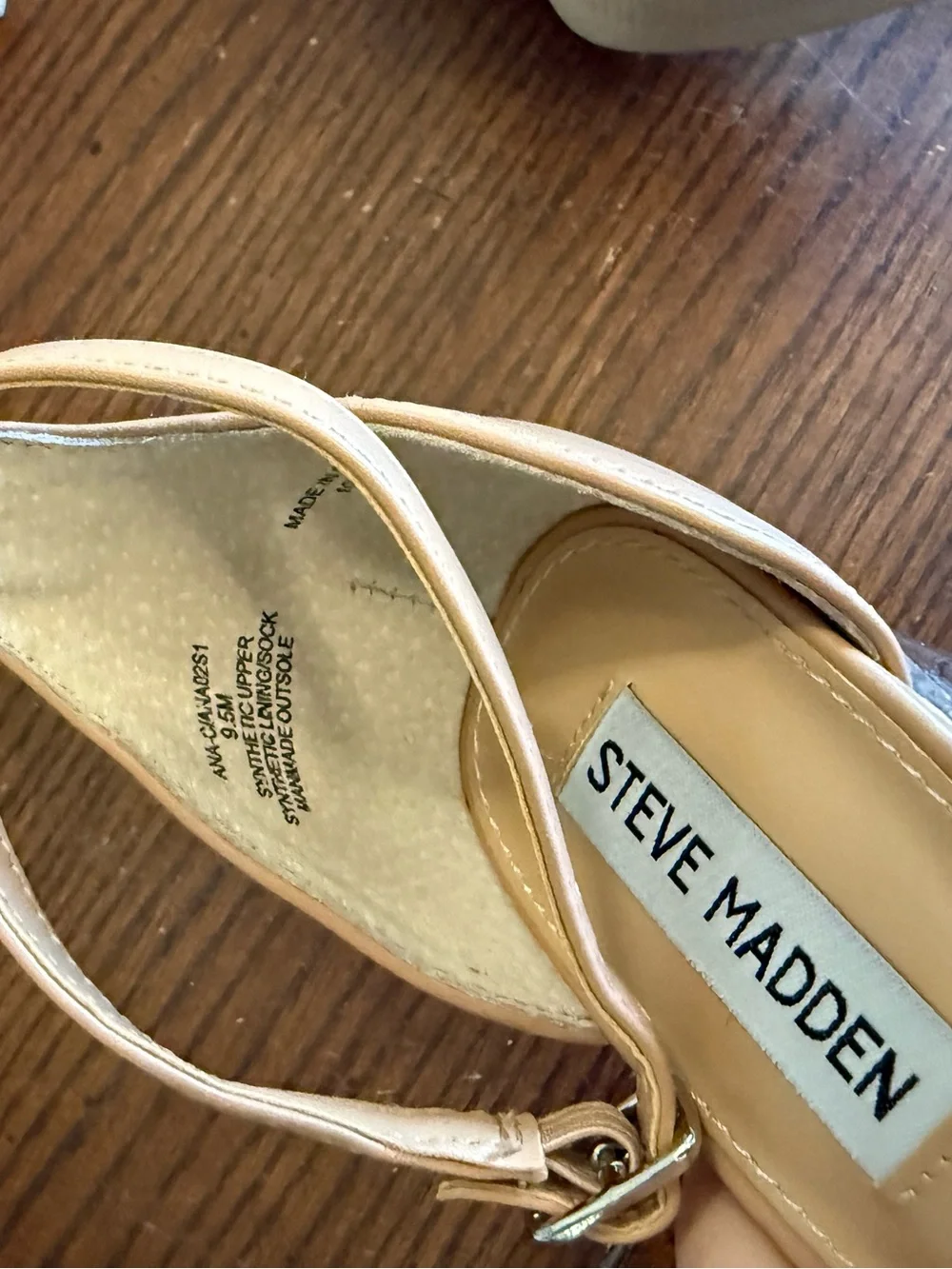 Steve Madden Anna C Nude Clear Strap Platform Heels  ankle strap